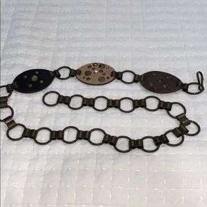 Fashion belt leather and metal.